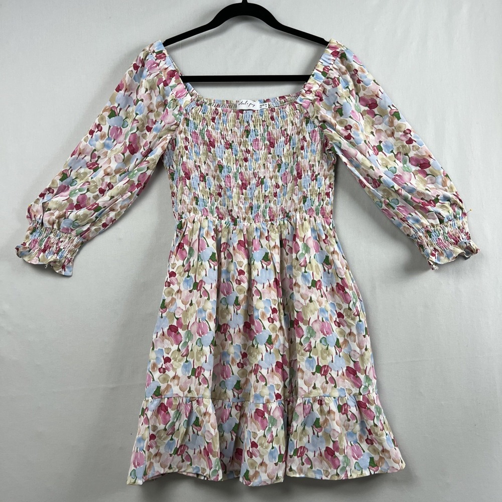 Petal and Pup  Dress size 6  Floral Smocked Off Shoulder Ruffle Milkmaid Cottage